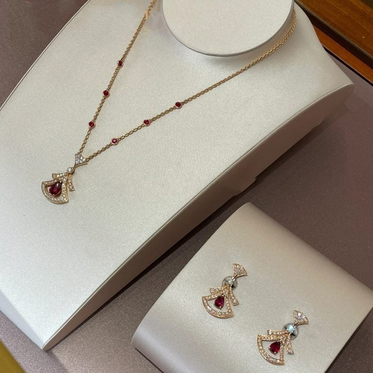 [Vicky]DREAM NECKLACE CARNELIAN DIAMOND PINK GOLD