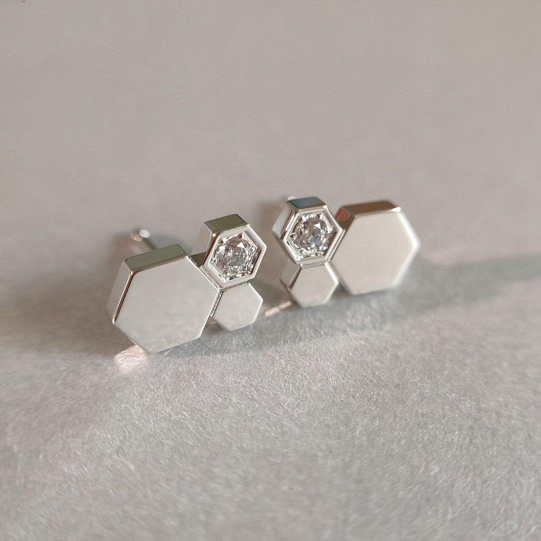 [Vicky]BEE LOVE SILVER DIAMOND EARRINGS