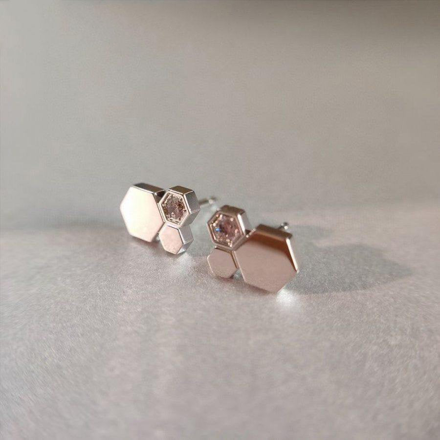 [Vicky]BEE LOVE SILVER DIAMOND EARRINGS