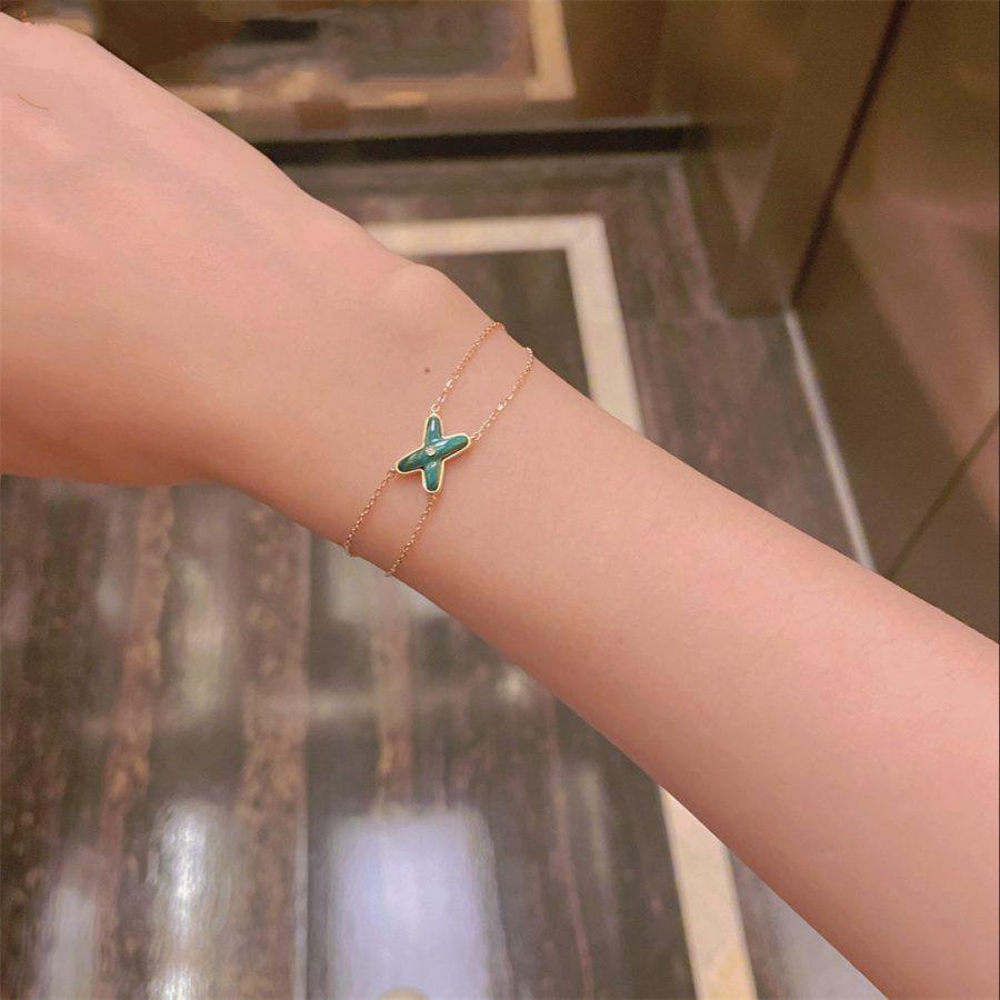 [Vicky]JEUX BRACELET MALACHITE PINK GOLD 1 DIAMOND