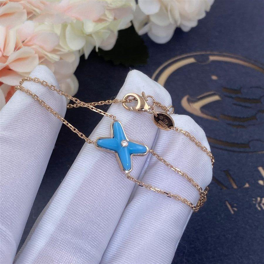[Vicky]JEUX BRACELET TURQUOISE PINK GOLD 1 DIAMOND