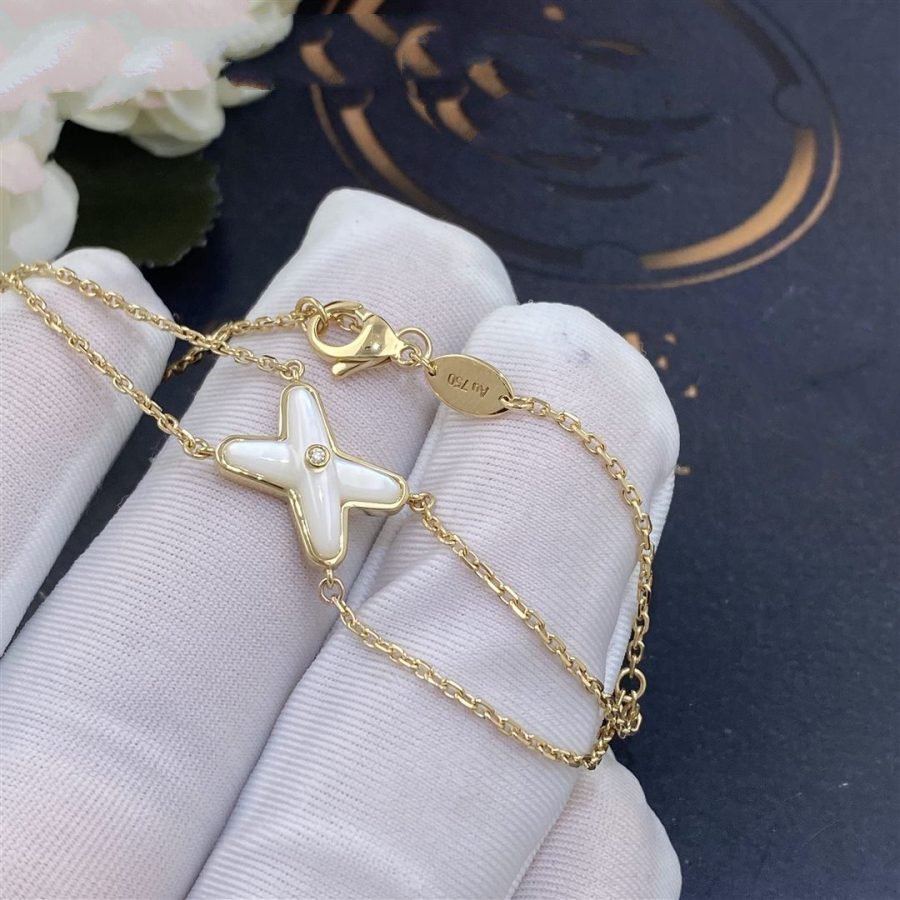 [Vicky]JEUX BRACELET WHITE MOP GOLD 1 DIAMOND