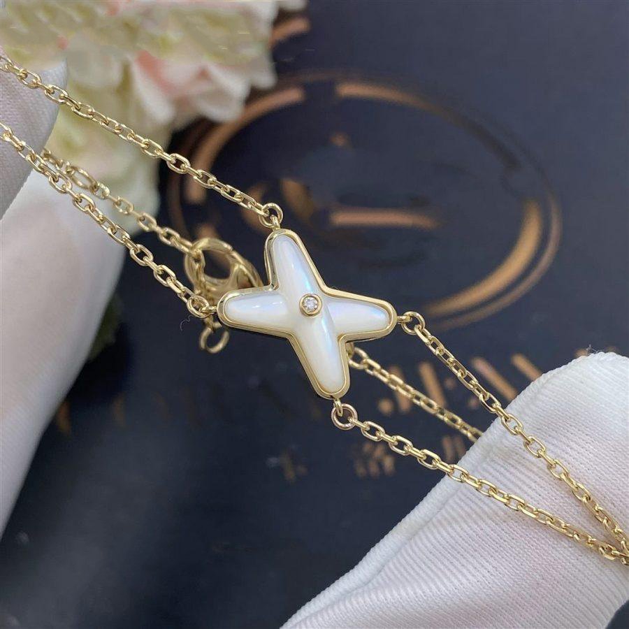 [Vicky]JEUX BRACELET WHITE MOP GOLD 1 DIAMOND