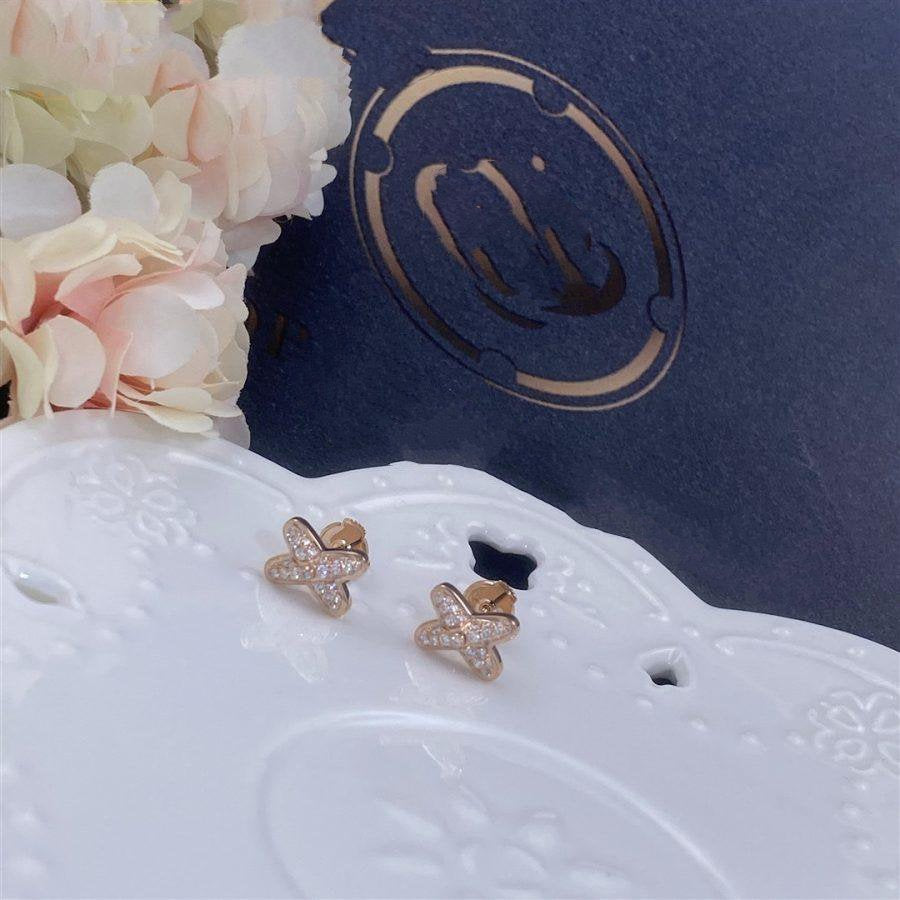 [Vicky]JEUX DE PINK GOLD DIAMOND EARRINGS