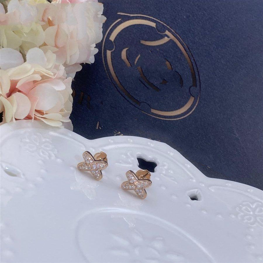 [Vicky]JEUX DE PINK GOLD DIAMOND EARRINGS