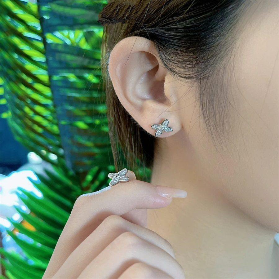 [Vicky]JEUX DE SILVER DIAMOND EARRINGS