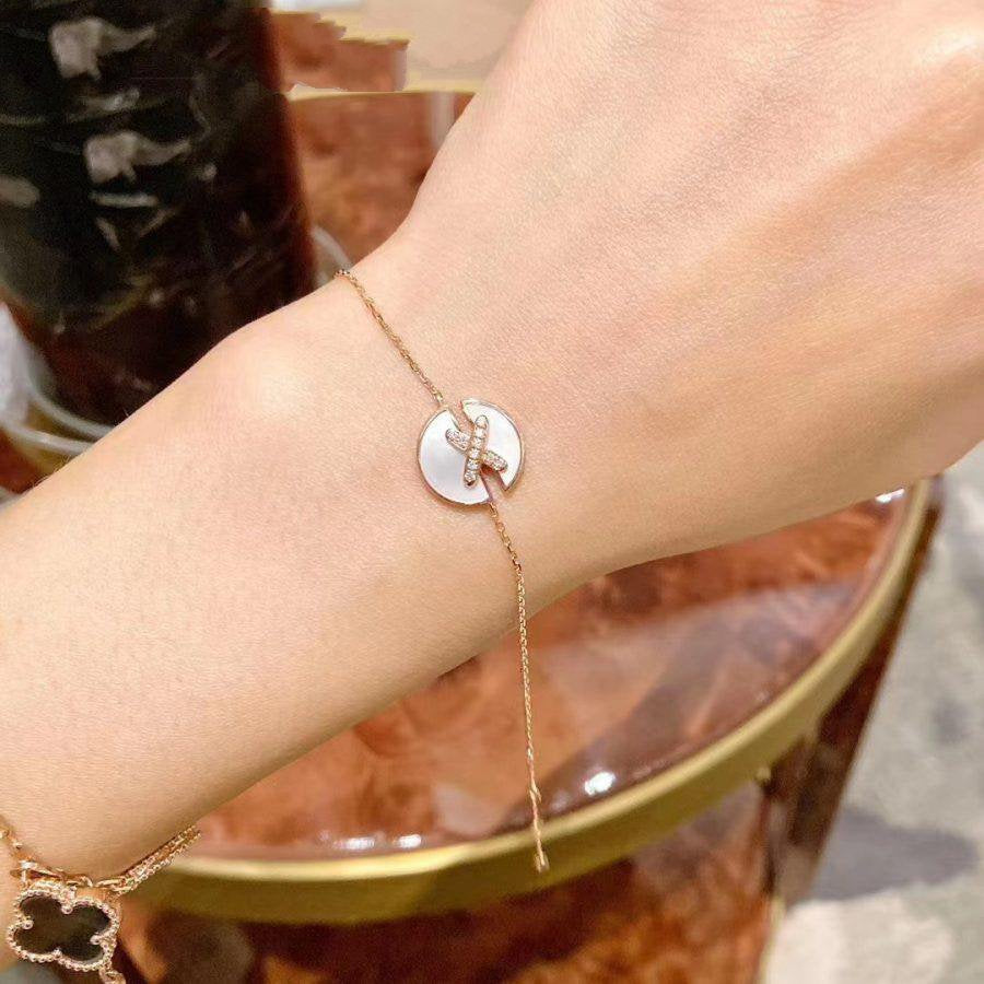 [Vicky]JEUX DE BRACELET MOP PINK GOLD DIAMONDS