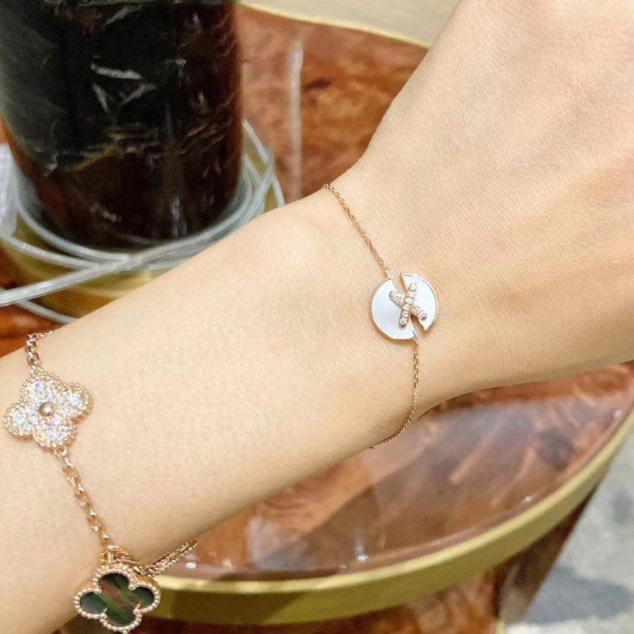 [Vicky]JEUX DE BRACELET MOP PINK GOLD DIAMONDS