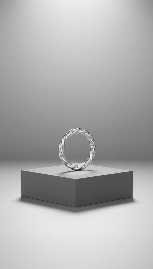 Twisted Form Silver Ring