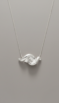 Organic Wave Silver Pendant Necklace