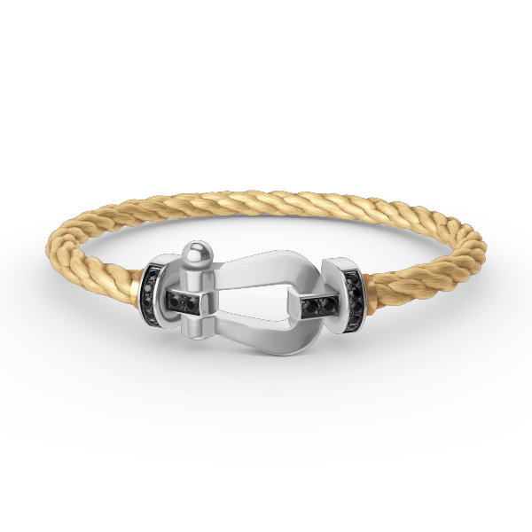 [Vicky]FORCE LARGE HORSESHOE BLACK DIAMOND BRACELET SILVER