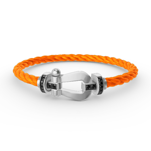[Vicky]FORCE LARGE HORSESHOE BLACK DIAMOND BRACELET SILVER