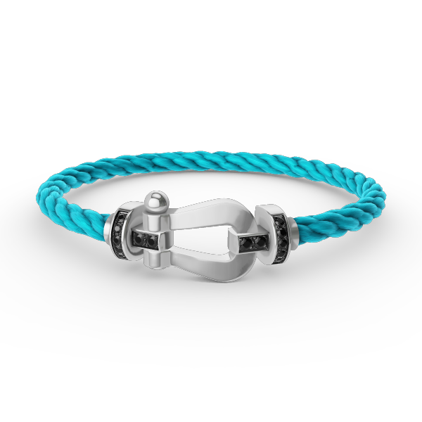 [Vicky]FORCE LARGE HORSESHOE BLACK DIAMOND BRACELET SILVER
