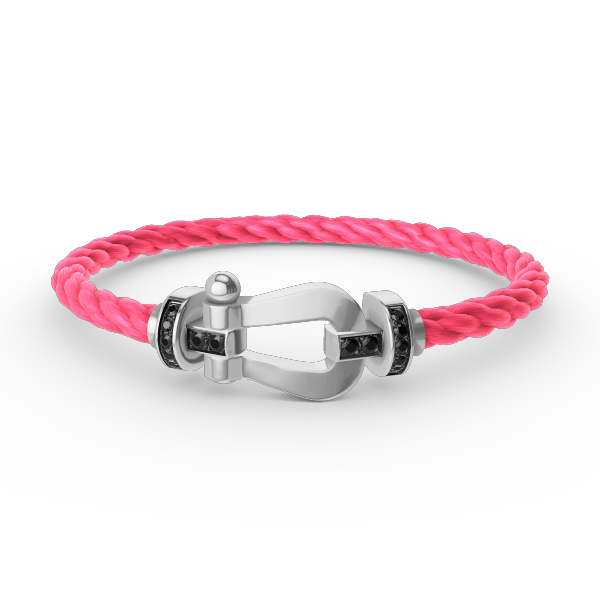 [Vicky]FORCE LARGE HORSESHOE BLACK DIAMOND BRACELET SILVER