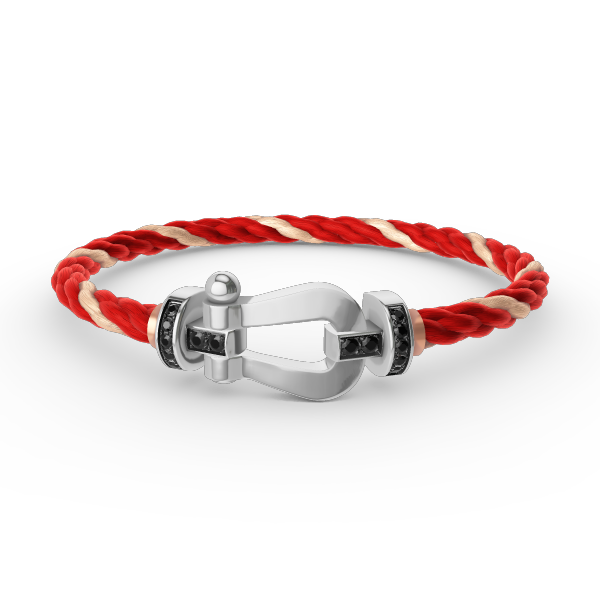 [Vicky]FORCE LARGE HORSESHOE BLACK DIAMOND BRACELET SILVER