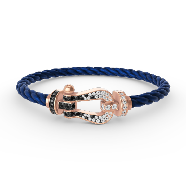 [Vicky]FORCE LARGE HORSESHOE BLACK WHITE DIAMOND BRACELET ROSE GOLD