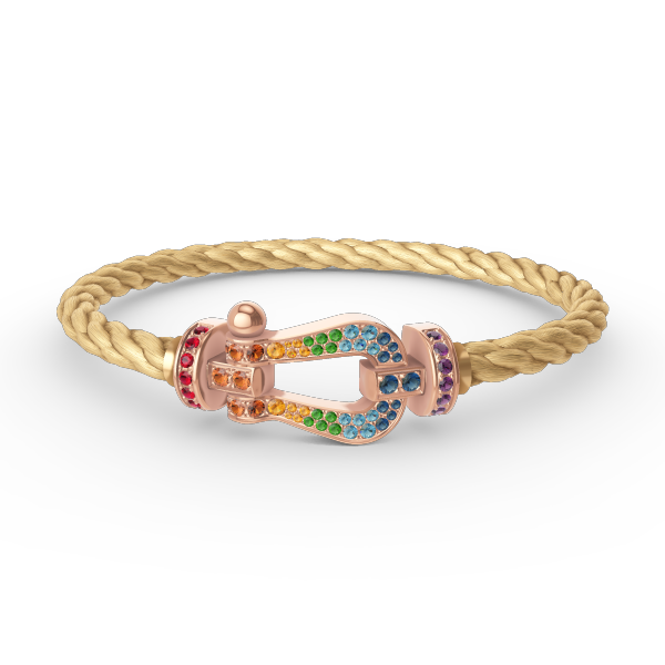 [Vicky]FORCE LARGE HORSESHOE  COLORED DIAMOND BRACELET ROSE GOLD