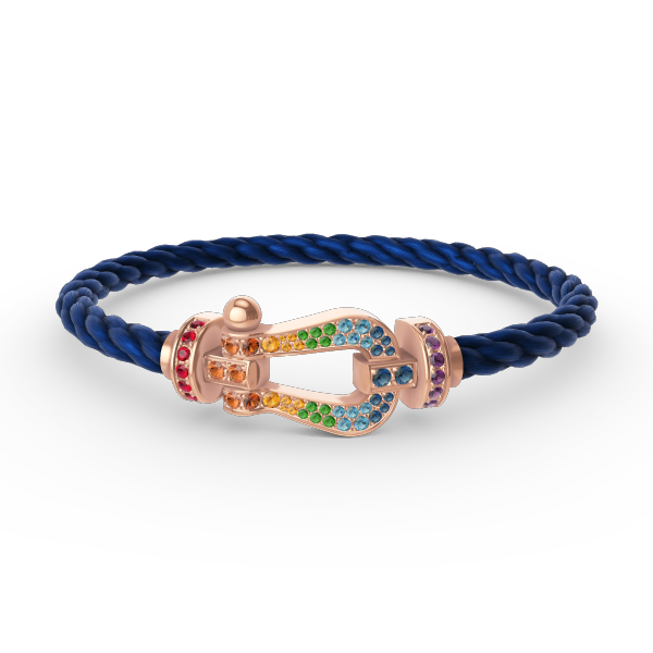 [Vicky]FORCE LARGE HORSESHOE  COLORED DIAMOND BRACELET ROSE GOLD