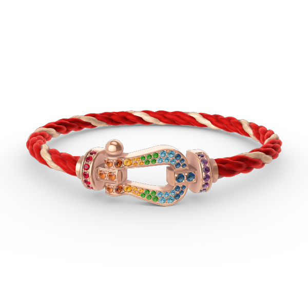 [Vicky]FORCE LARGE HORSESHOE  COLORED DIAMOND BRACELET ROSE GOLD
