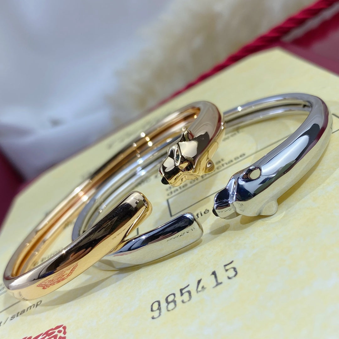 [Vicky]PANTHERE SILVER OPEN BRACELET