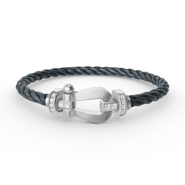 [Vicky]FORCE LARGE HORSESHOE HALF DIAMOND BRACELET SILVER