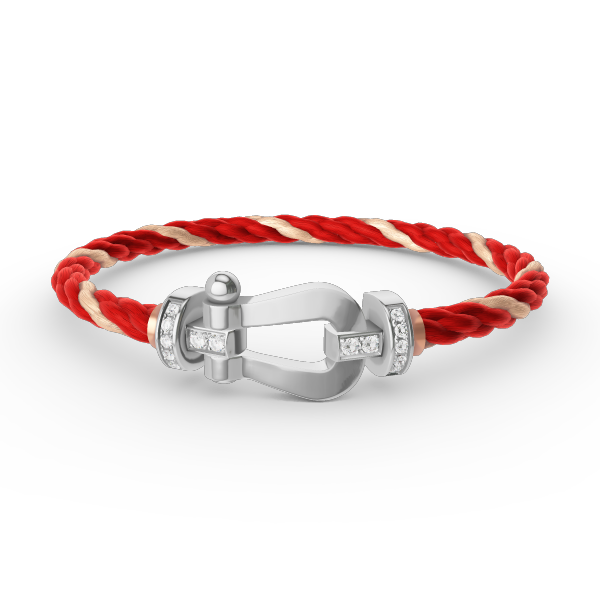 [Vicky]FORCE LARGE HORSESHOE HALF DIAMOND BRACELET SILVER