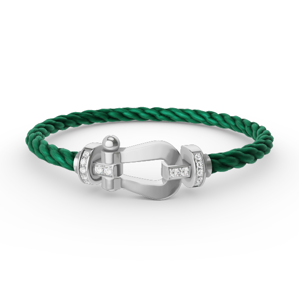 [Vicky]FORCE LARGE HORSESHOE HALF DIAMOND BRACELET SILVER